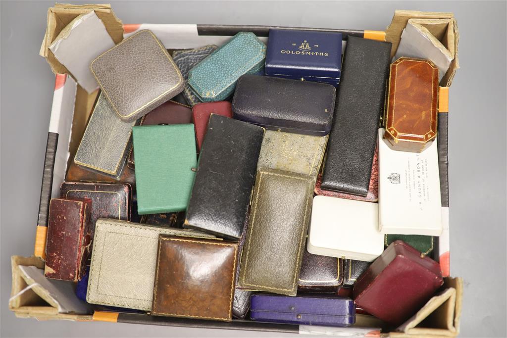 Fifty two assorted mainly jewellery boxes, including Shapland and Fattorini & Sons.